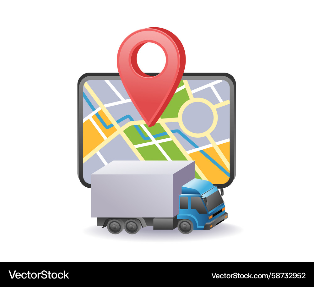 Delivery Route Map App Vector Image
