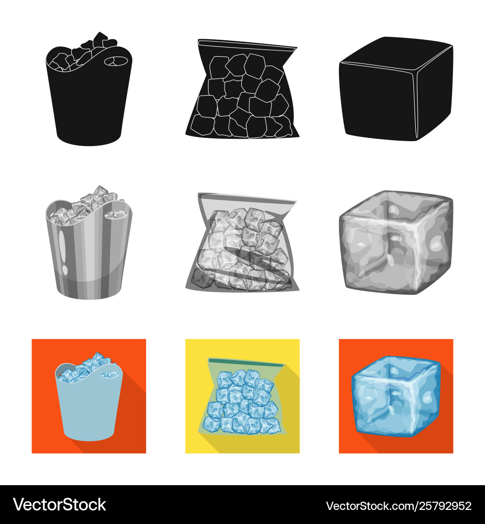 Design texture and frozen sign set vector image