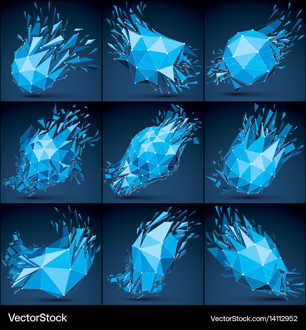Dimensional wireframe luminescent objects Vector Image