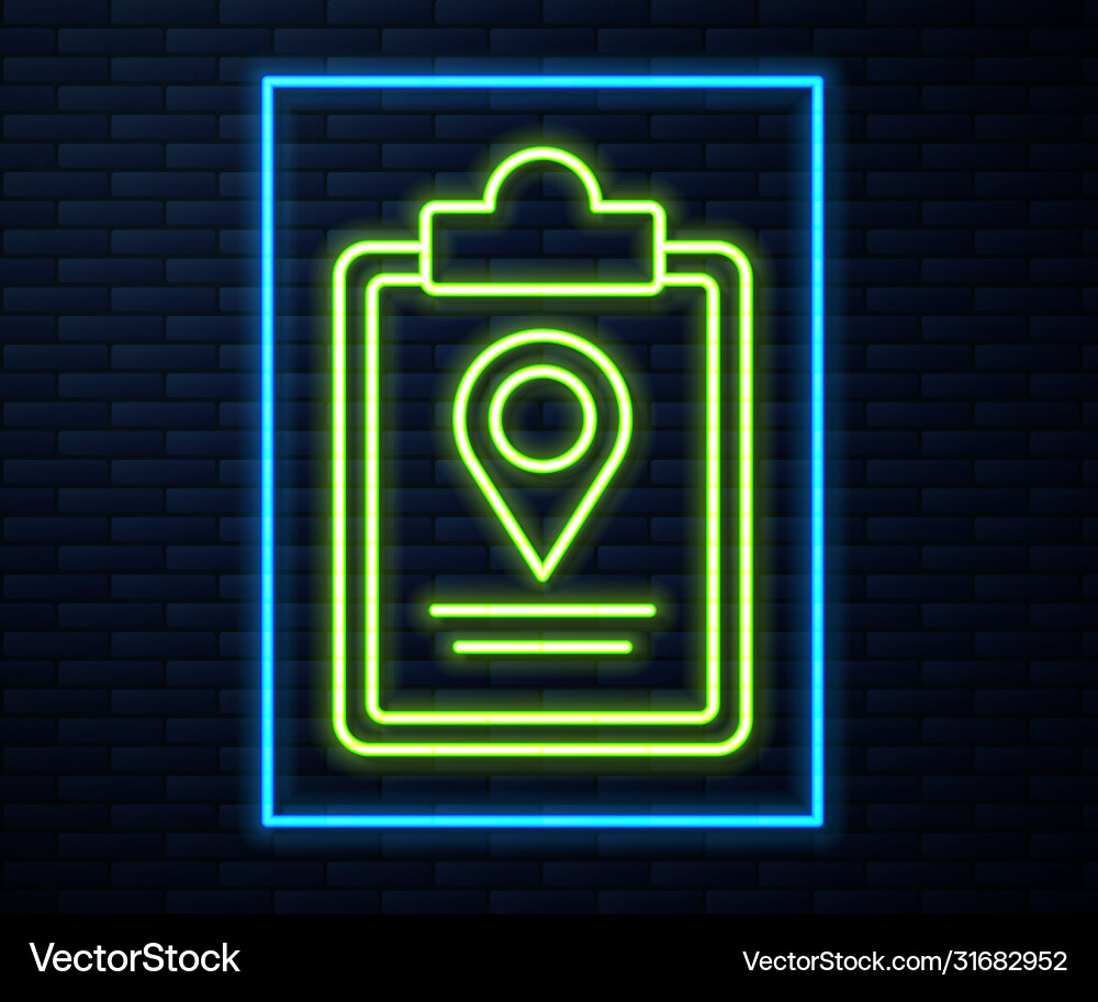 Glowing neon line folded map with location marker Glowing neon line folded map with location marker vector image