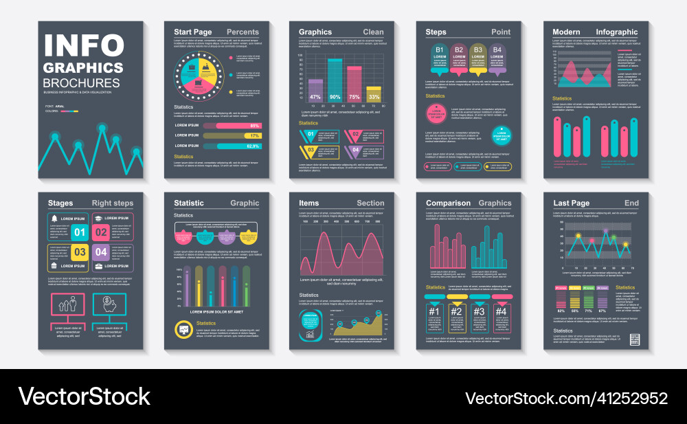Infographic brochures data visualization Infographic brochures data visualization vector image