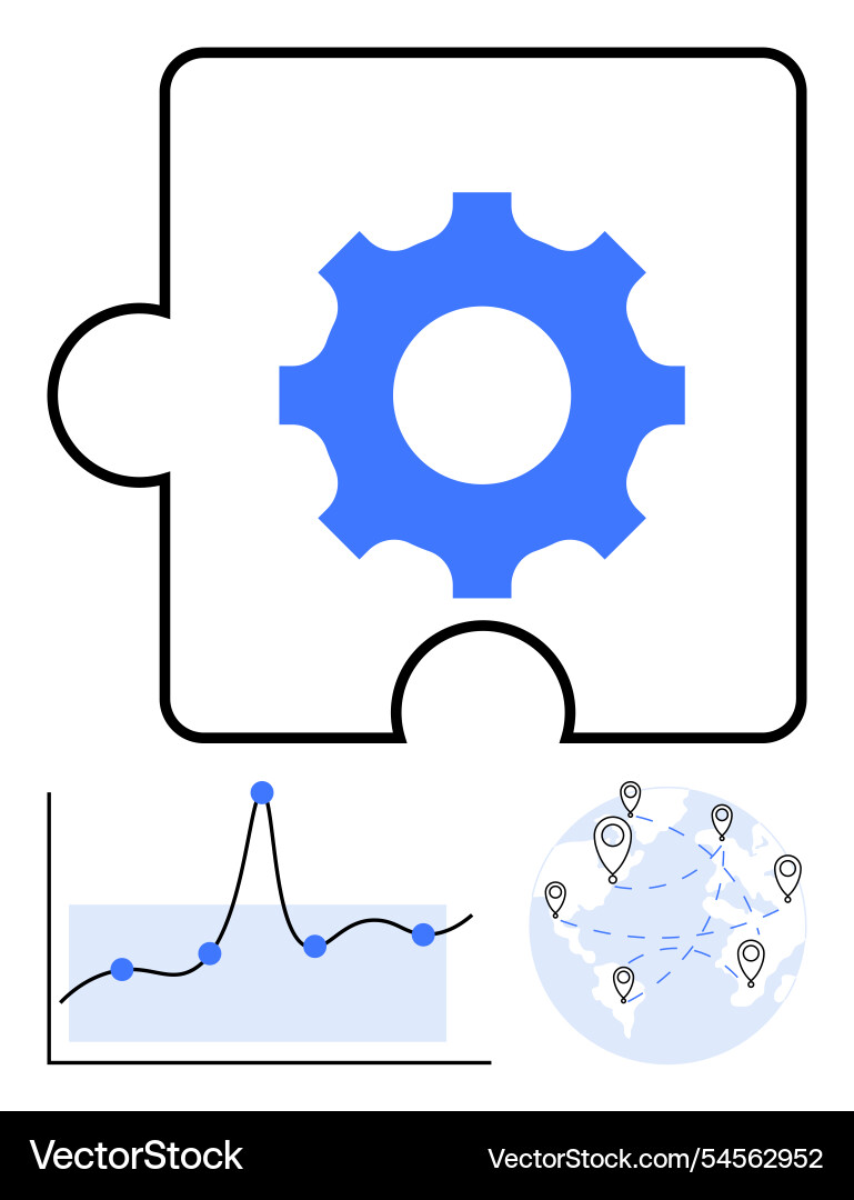 Integrating technology and data analysis Integrating technology and data analysis vector image