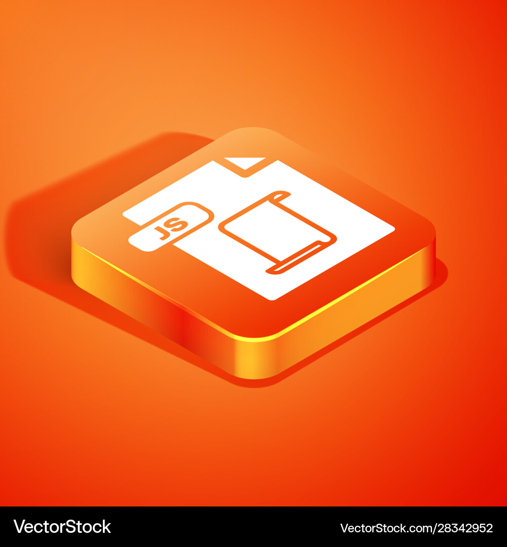 Isometric js file document download button Isometric js file document download button vector image