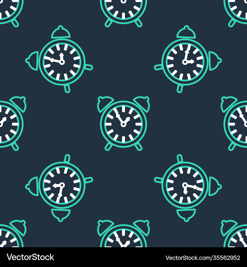 Line alarm clock icon isolated seamless pattern Vector Image