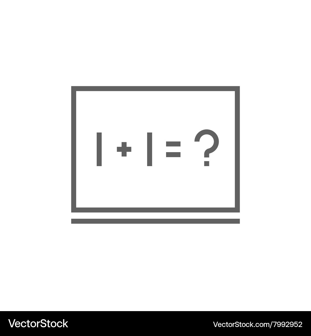 Maths example written on blackboard line icon vector image