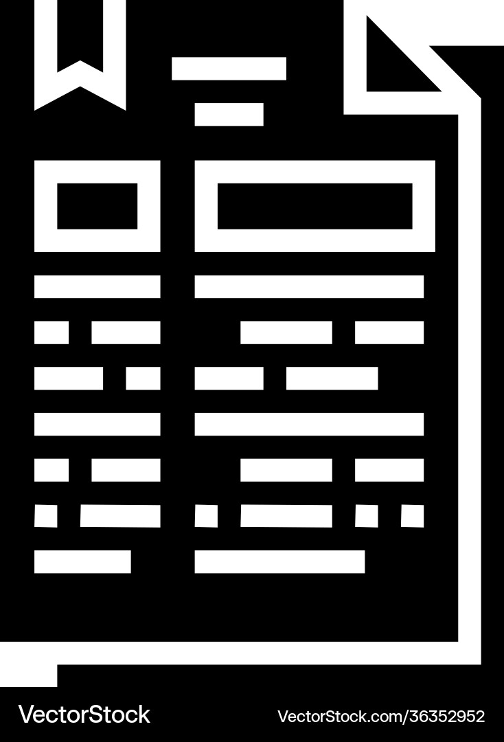 Protocol document glyph icon Protocol document glyph icon vector image
