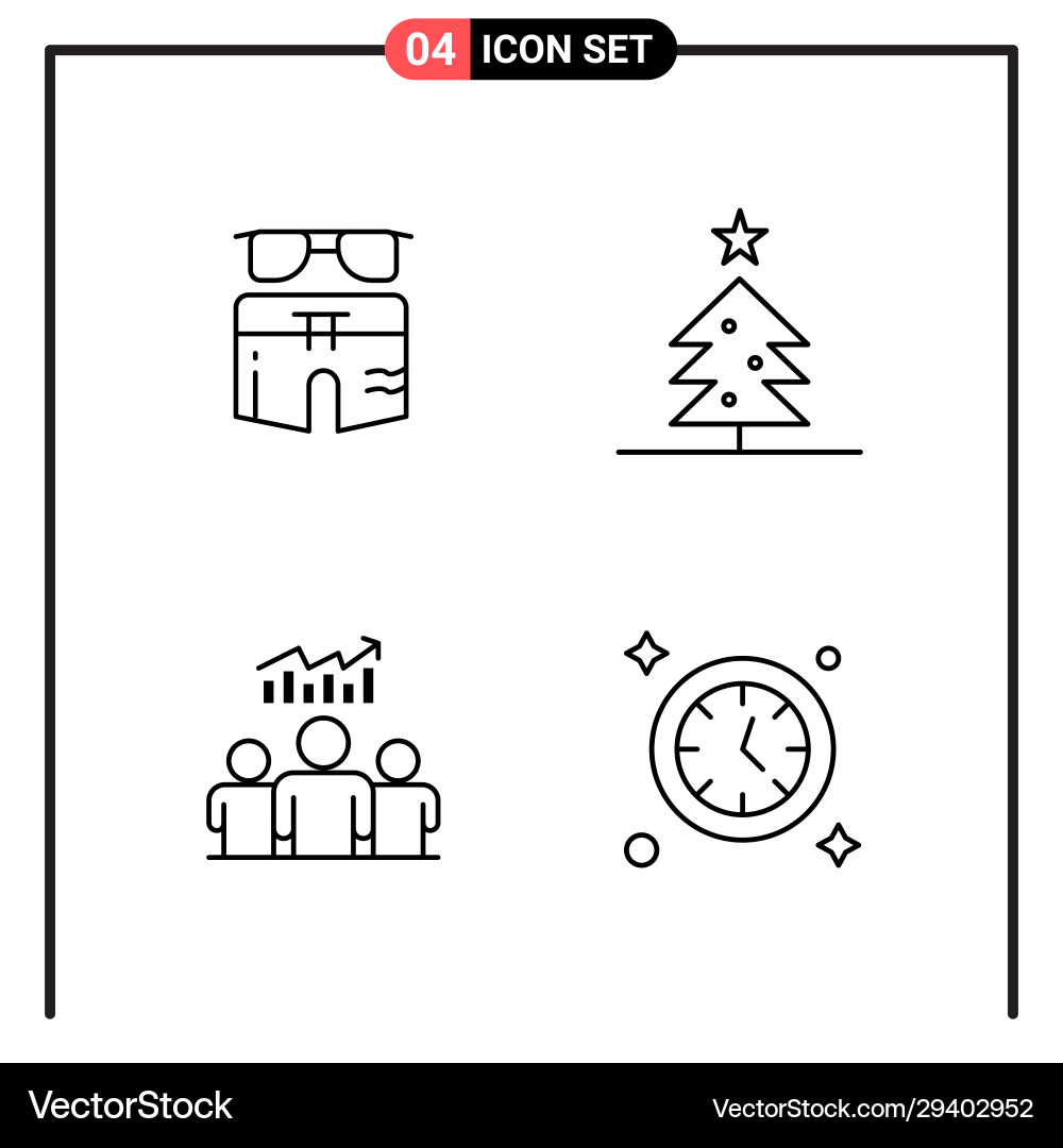 Set 4 line style icons for web and mobile vector image