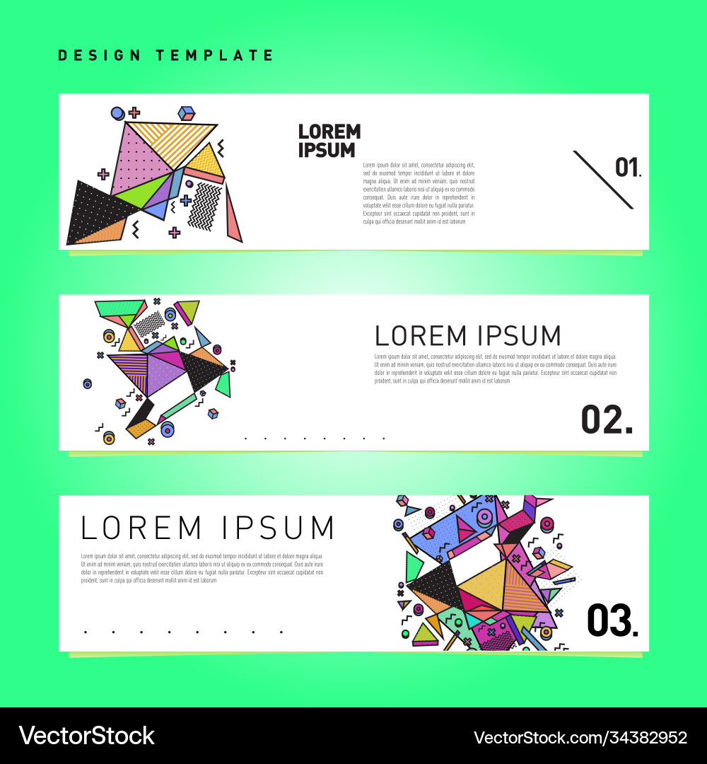Set abstract banner web design template retro Vector Image