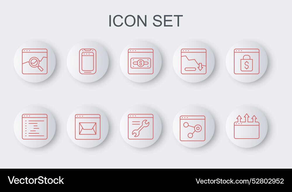 Set line browser window online shopping on screen Set line browser window online shopping on screen vector image