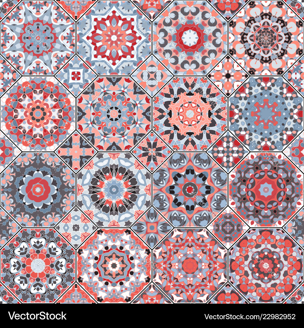Set of octagonal and square patterns Set of octagonal and square patterns vector image