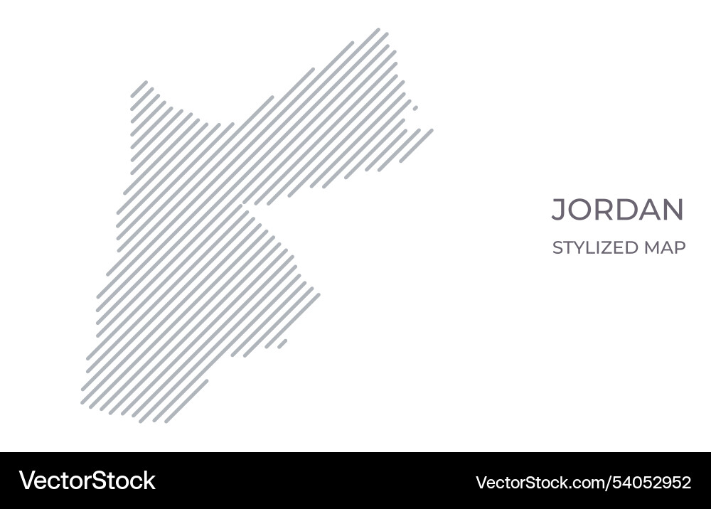 Stylized linear map of jordan in minimalistic vector image