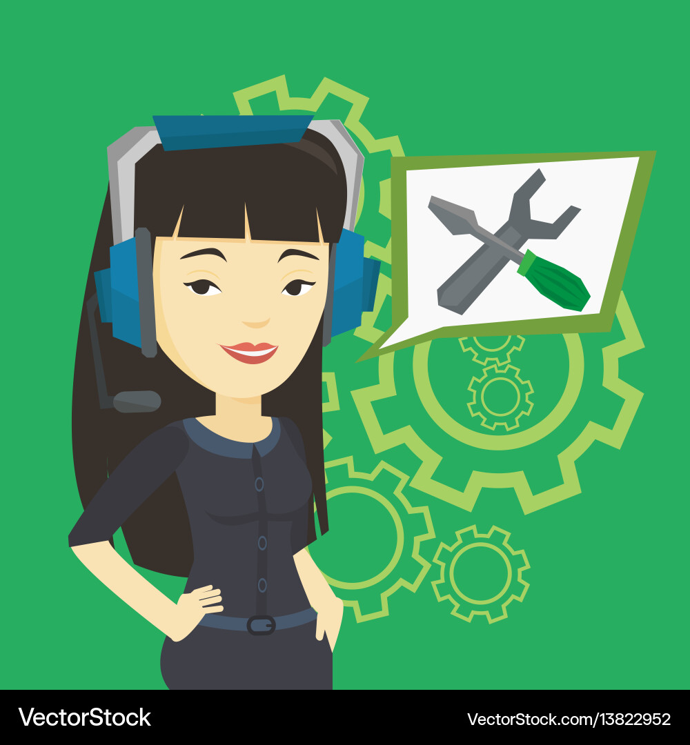 Technical support operator Technical support operator vector image