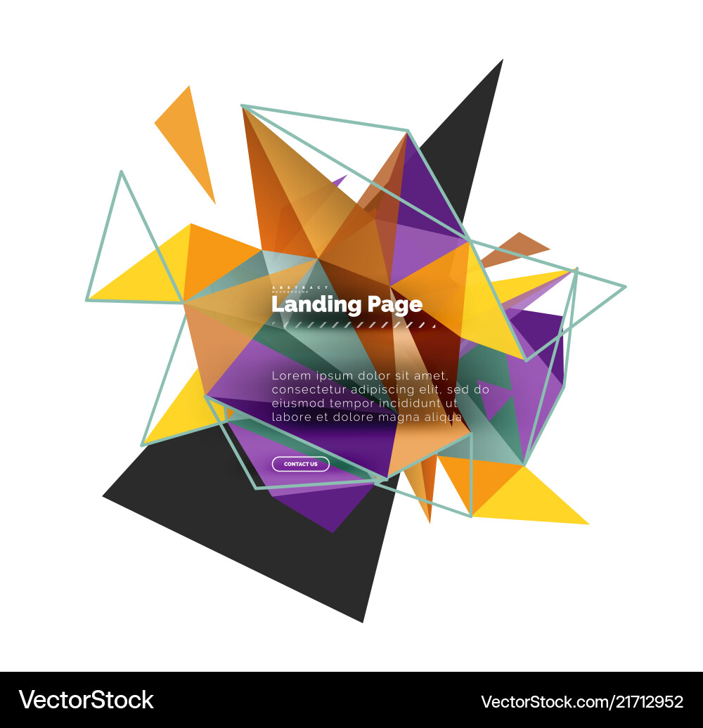 Triangular design abstract background landing vector image