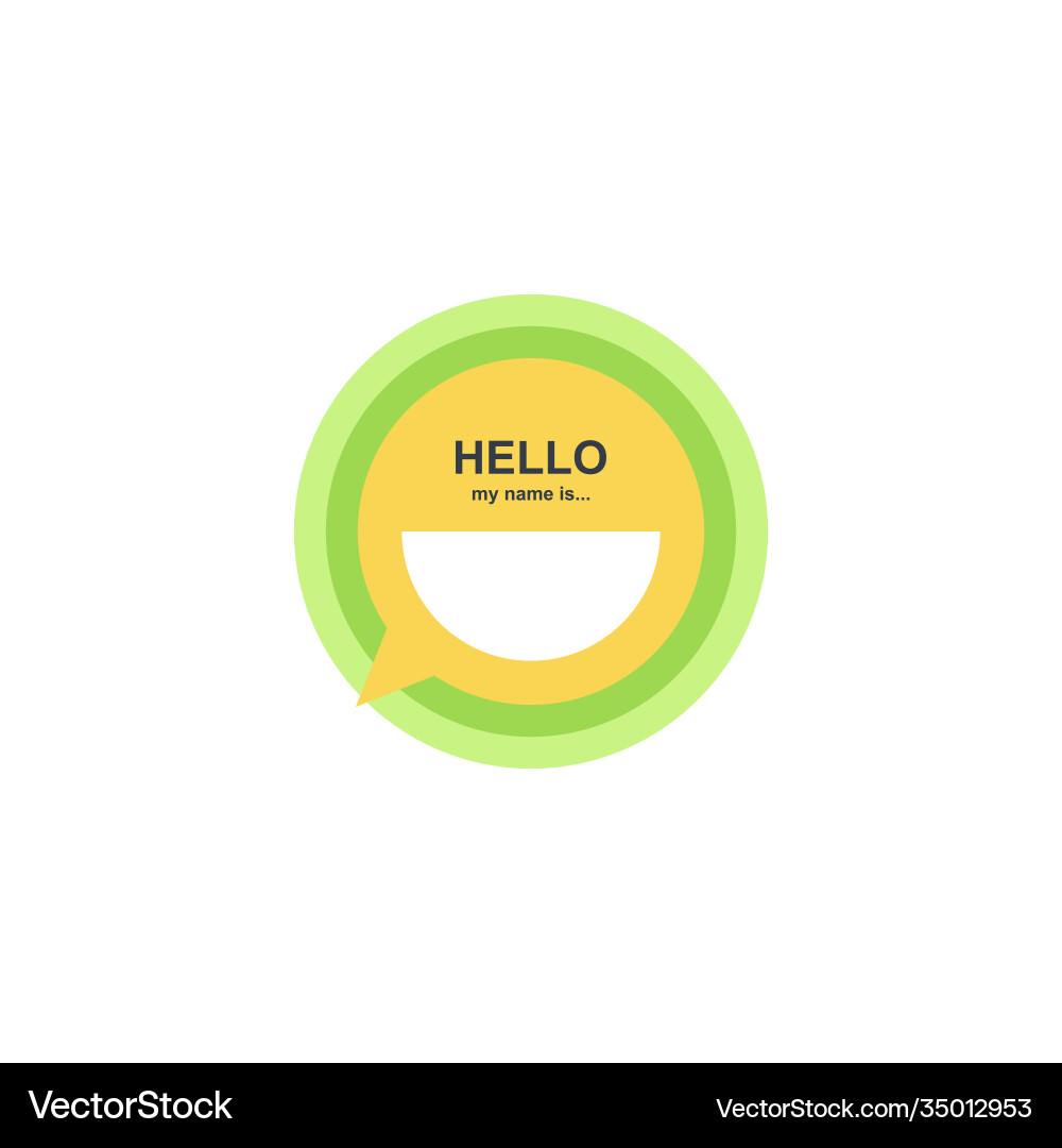 Badge or register isolated sticker hello my name Badge or register isolated sticker hello my name vector image