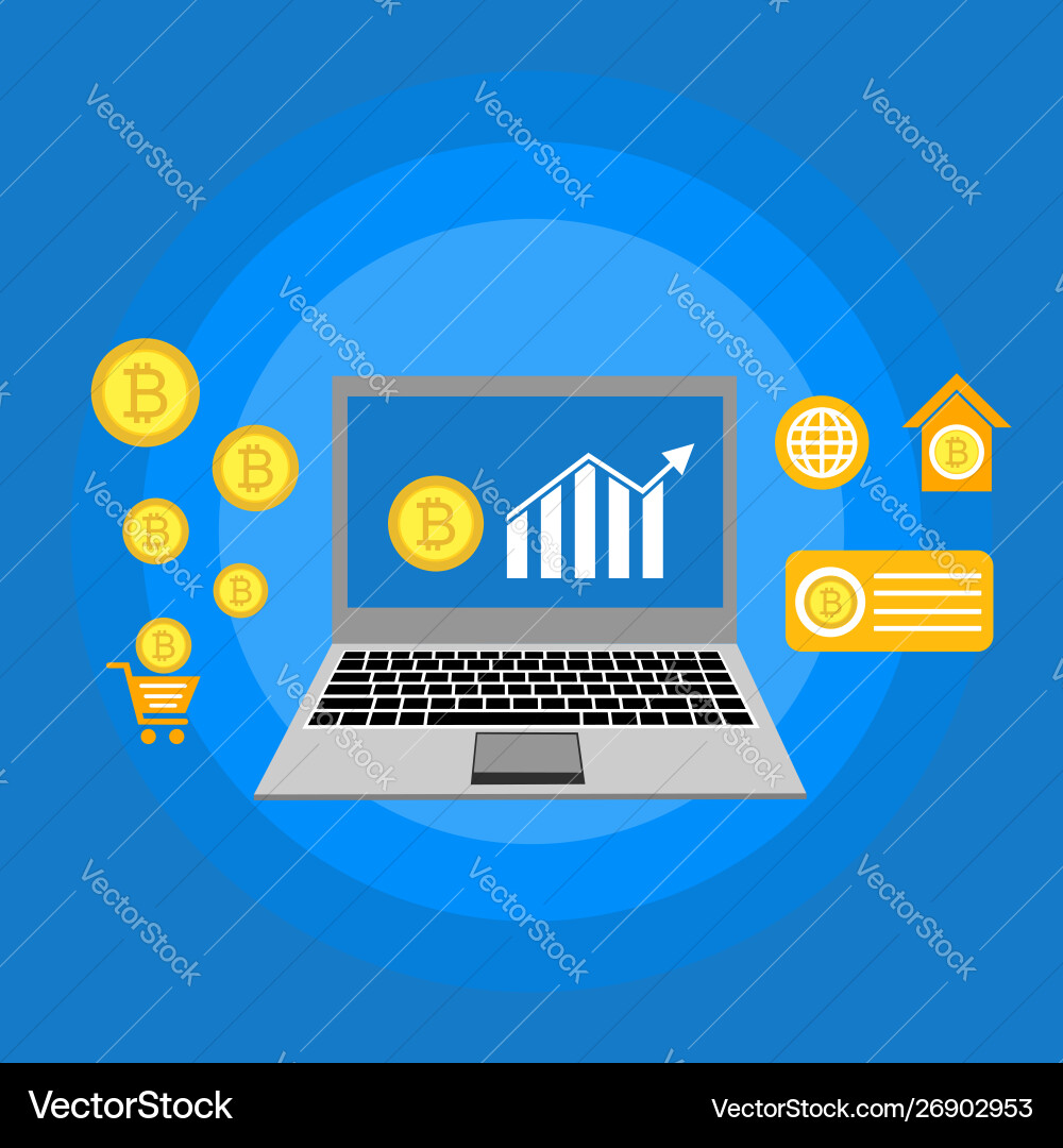 Blockchain scheme mining crypto currency server Blockchain scheme mining crypto currency server vector image