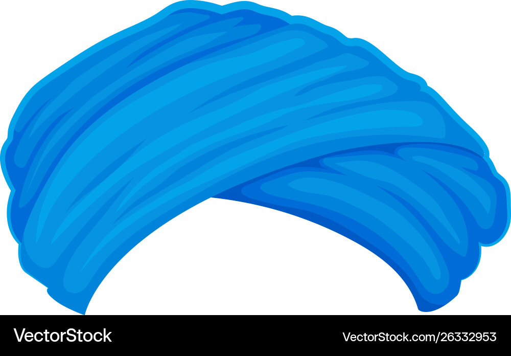 Blue low turban on white Blue low turban on white vector image
