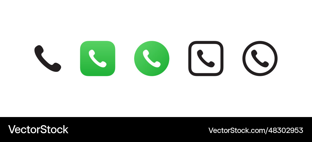 Call icons set mobile ui ux design bar Call icons set mobile ui ux design bar vector image
