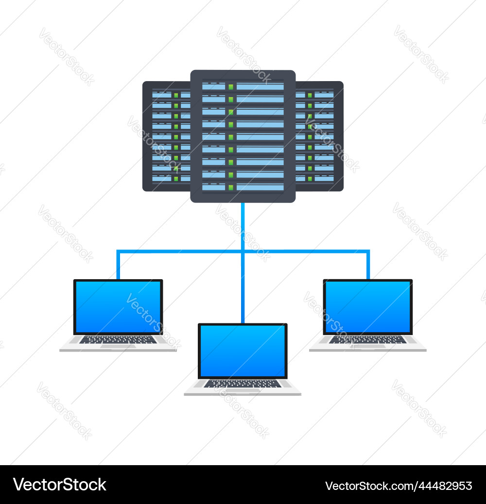 Cloud Computing Network Server vector image