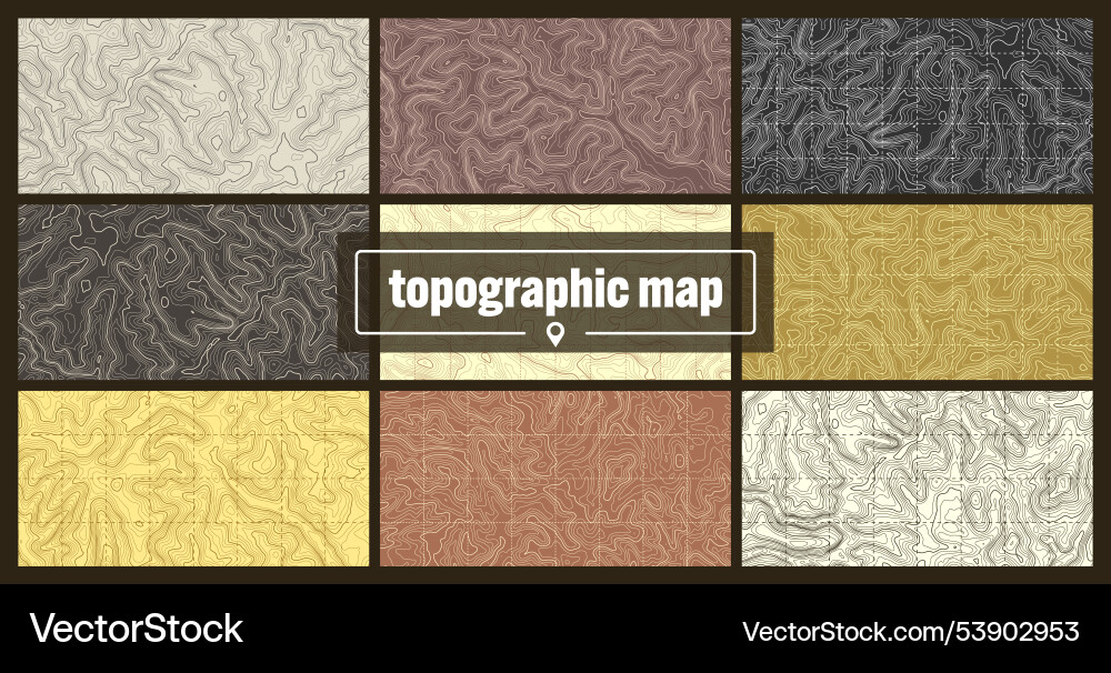 Colorful topographic map with contour lines Vector Image