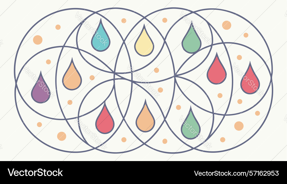 Delicate abstract teardrop pattern with flowing vector image