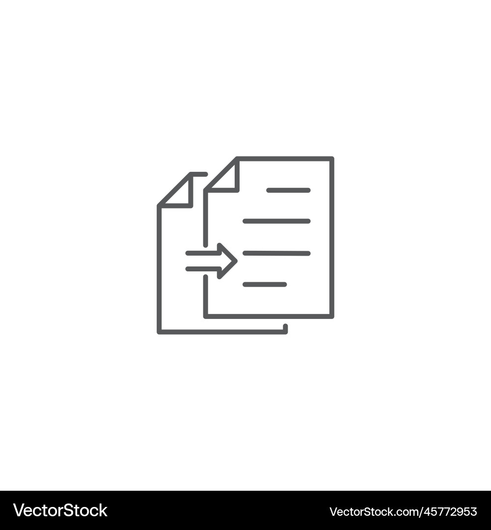 Document copy duplicate icon outline template Document copy duplicate icon outline template vector image