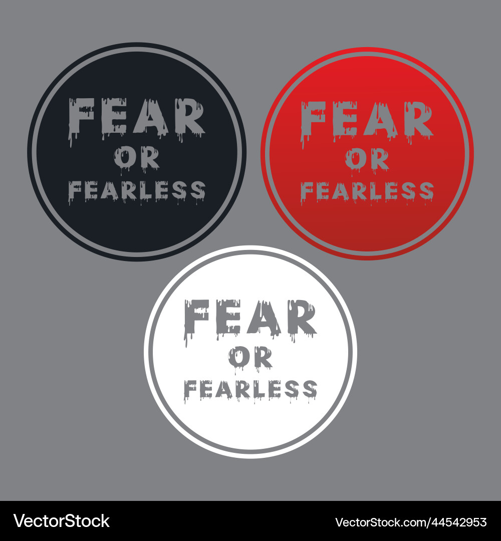 Fear or fearless typography text effect Vector Image