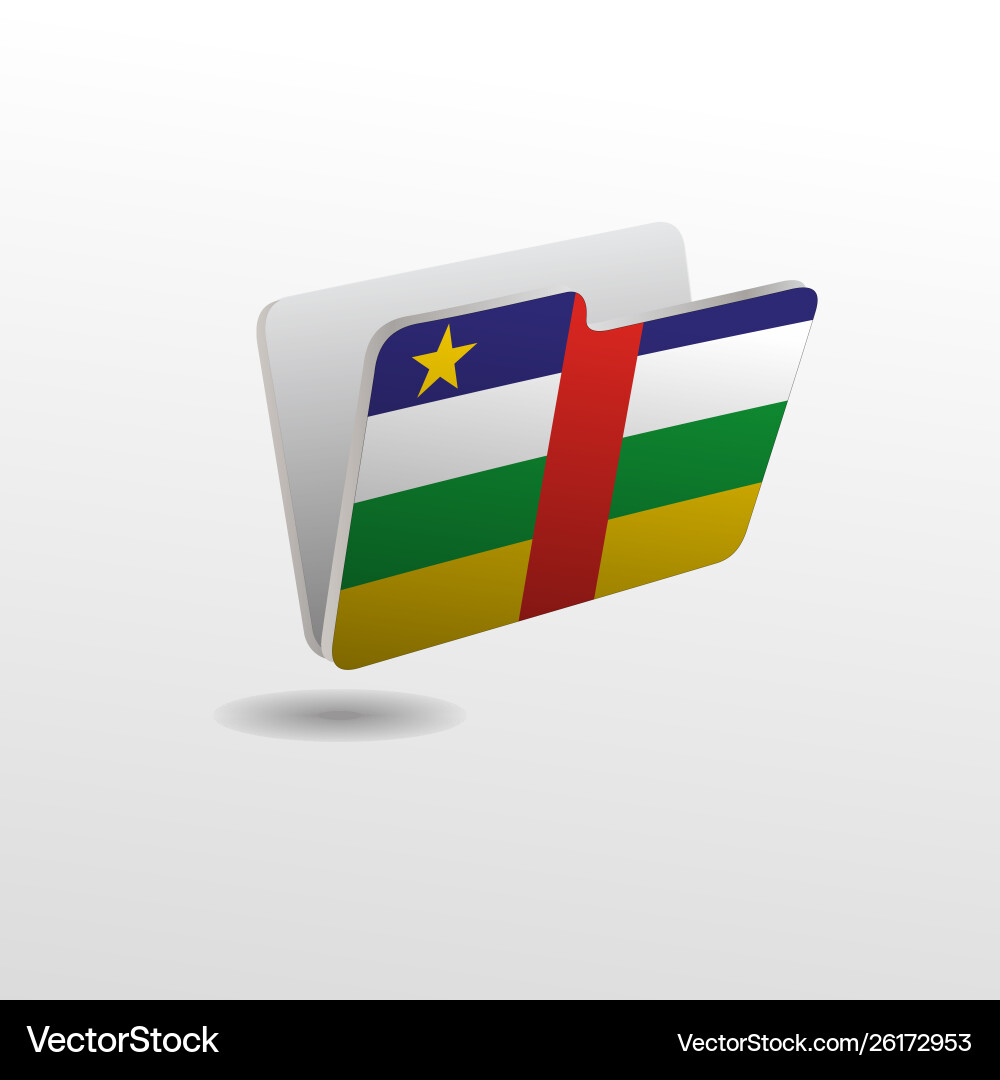 Folder with image flag central Folder with image flag central Vector Image