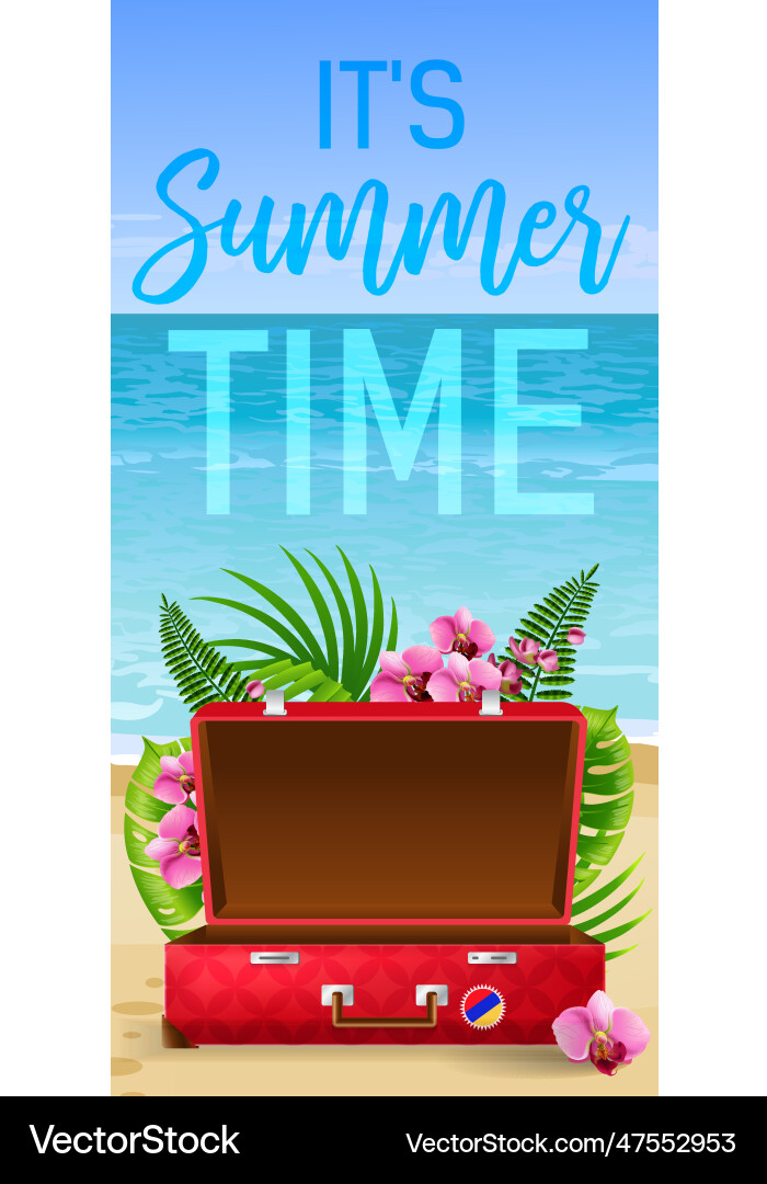 Its summer time vertical banner design Its summer time vertical banner design vector image