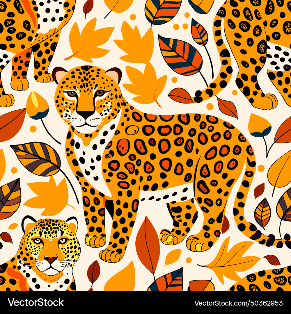 Leopard pattern design for fabric print paper Vector Image