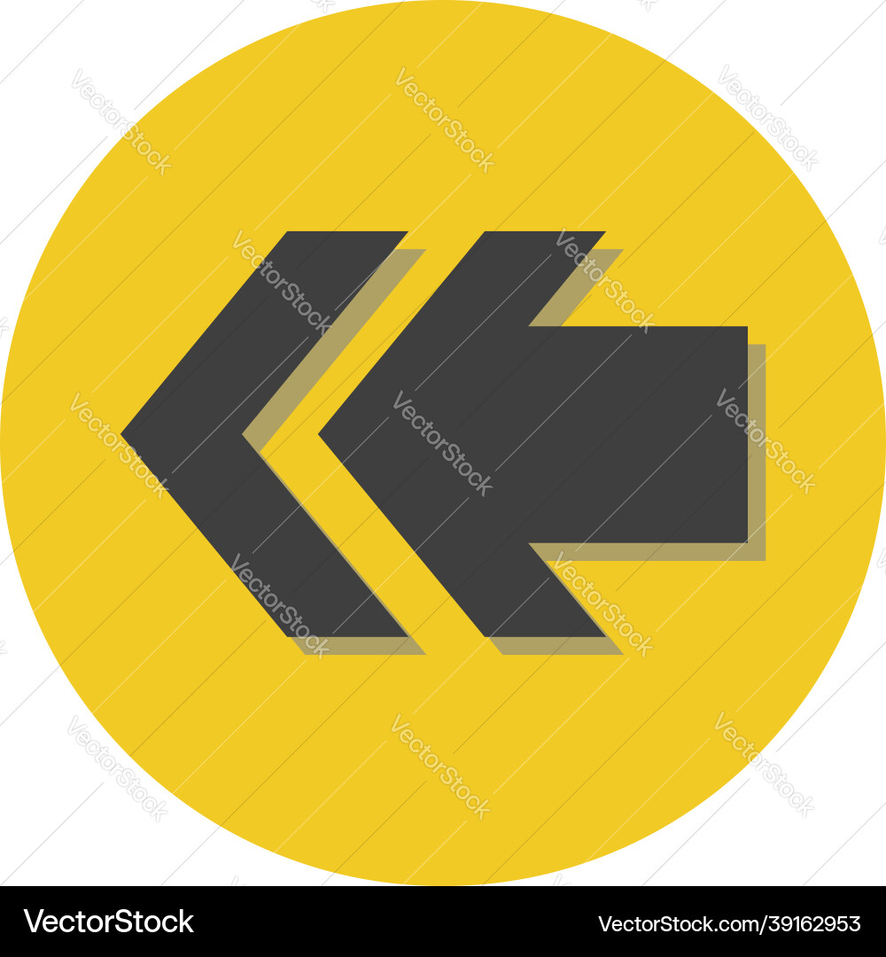 Previous arrow button on a white background vector image