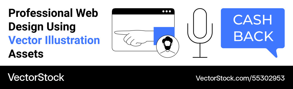 Professionelle Webdesign-Elemente mit Pointer vektorbild