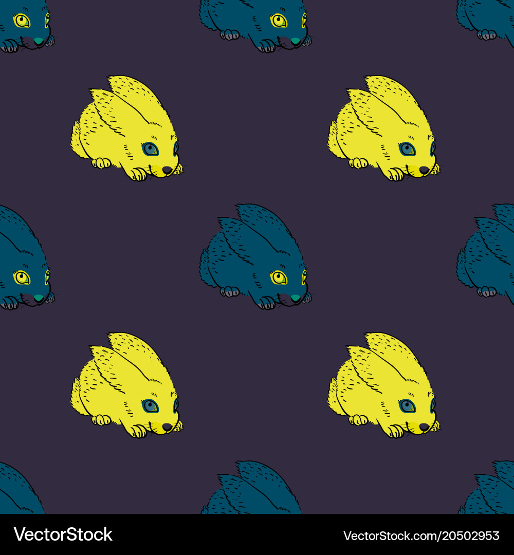 Quirky rabbit seamless pattern Vector Image
