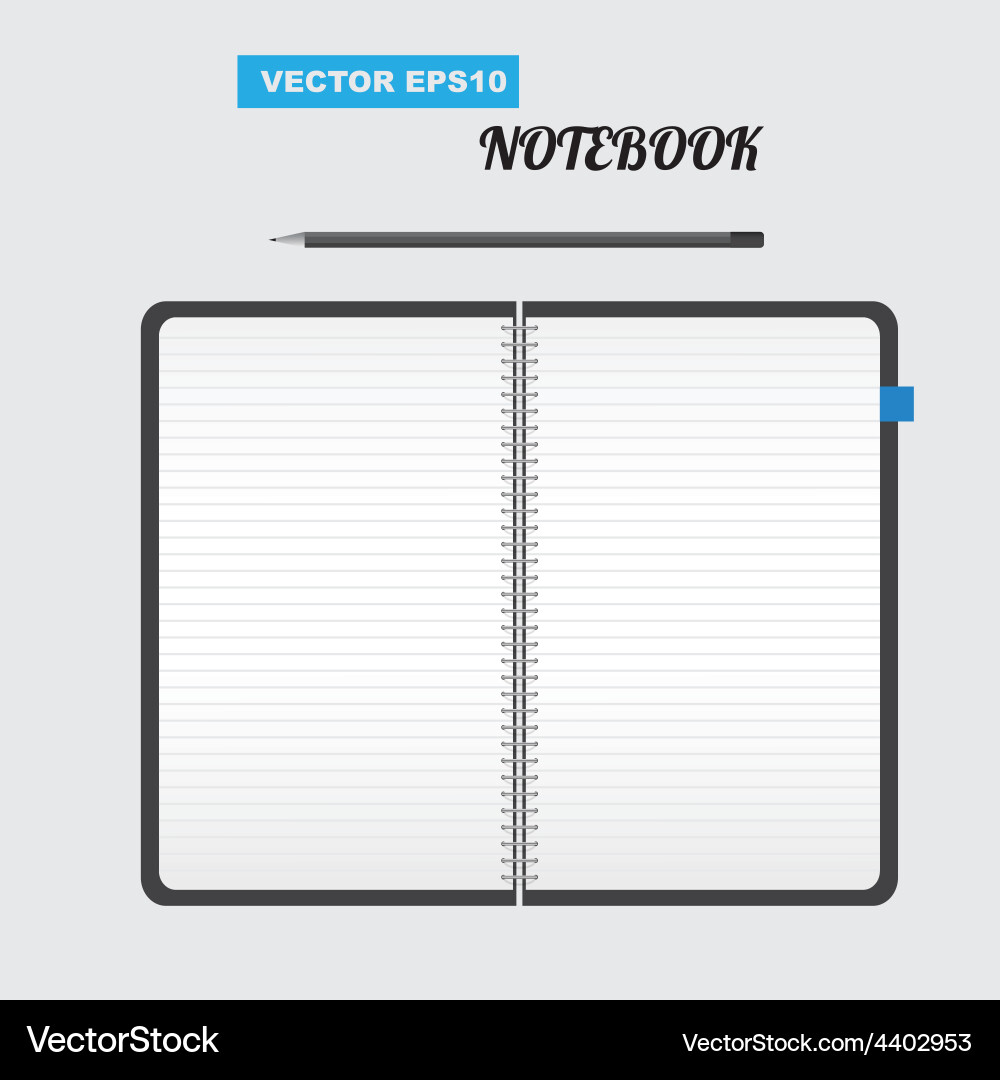Realistic spiral notepad notebook vector image