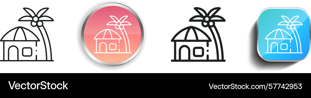 Resort icon thin linear regular and button style Resort icon thin linear regular and button style vector image