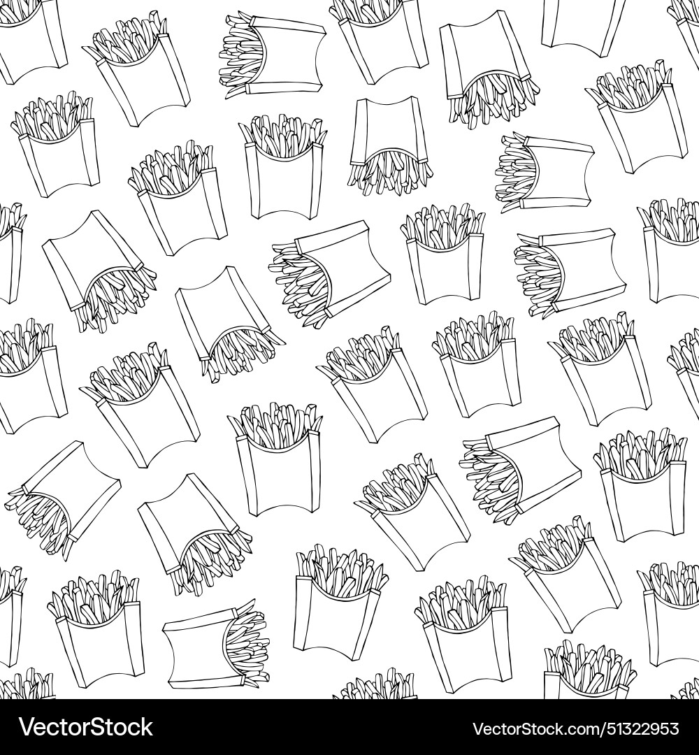 Seamless background with fast food patterns Seamless background with fast food patterns Vector Image