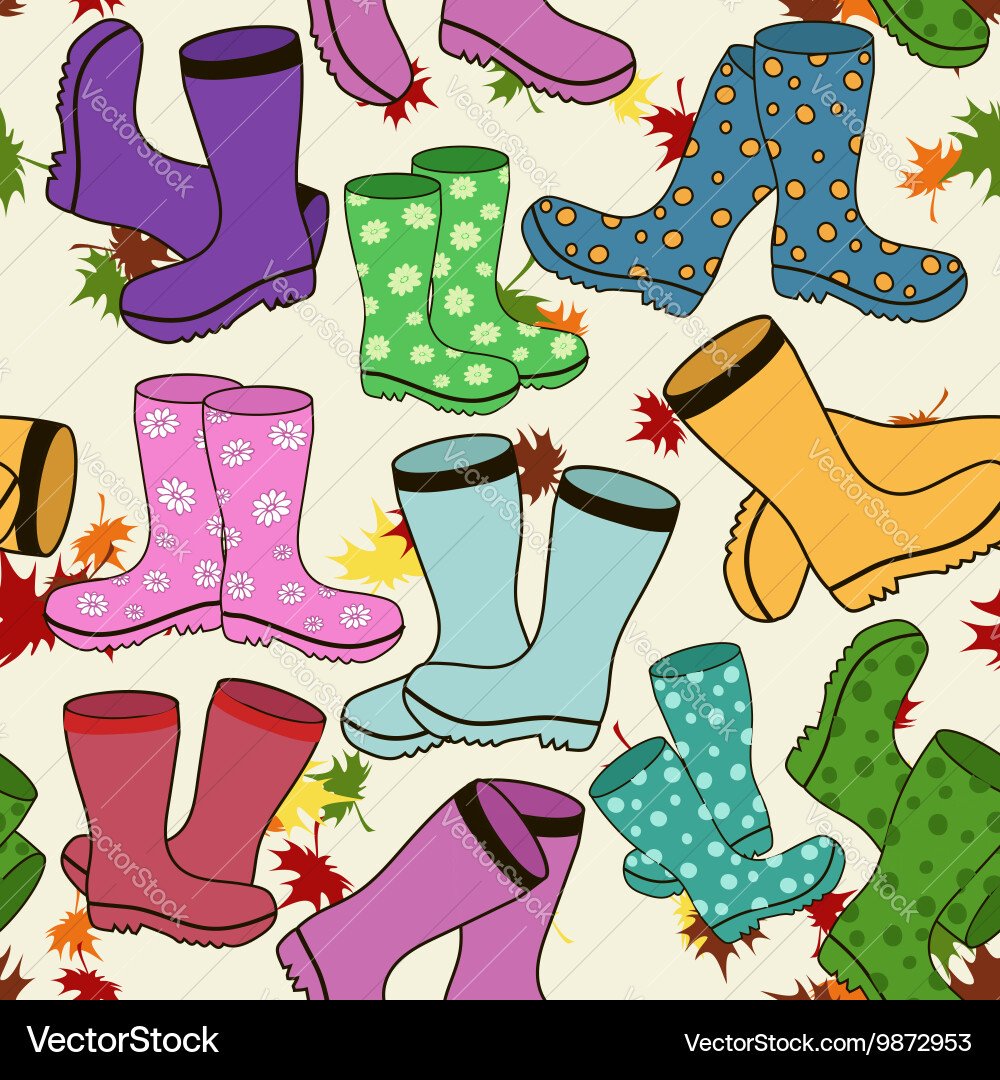Seamless pattern of gumboots Vector Image