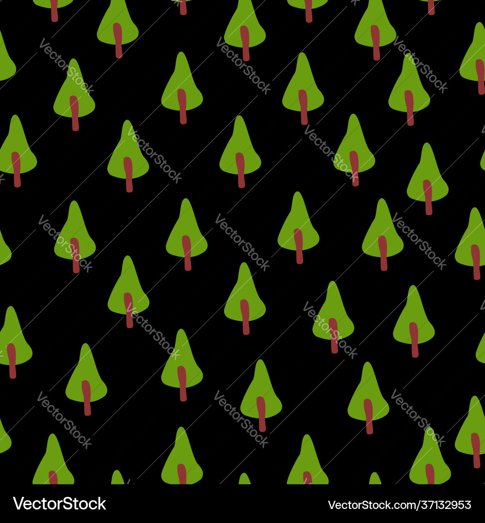 Seamless pattern with green fir trees Vector Image