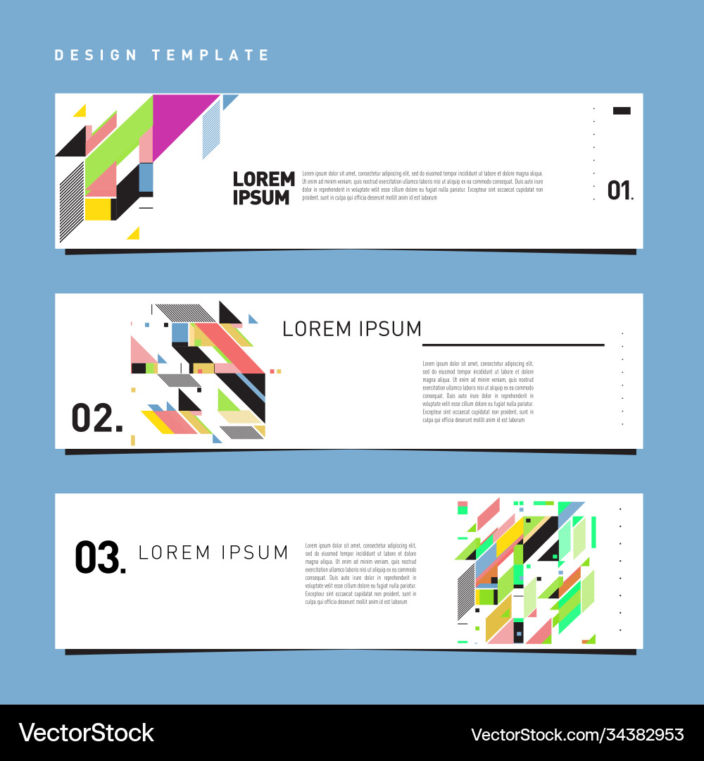Set abstract banner web design template retro Set abstract banner web design template retro vector image