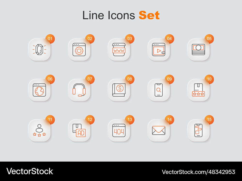 Set line mobile 24 hours support mail and e-mail Set line mobile 24 hours support mail and e-mail vector image