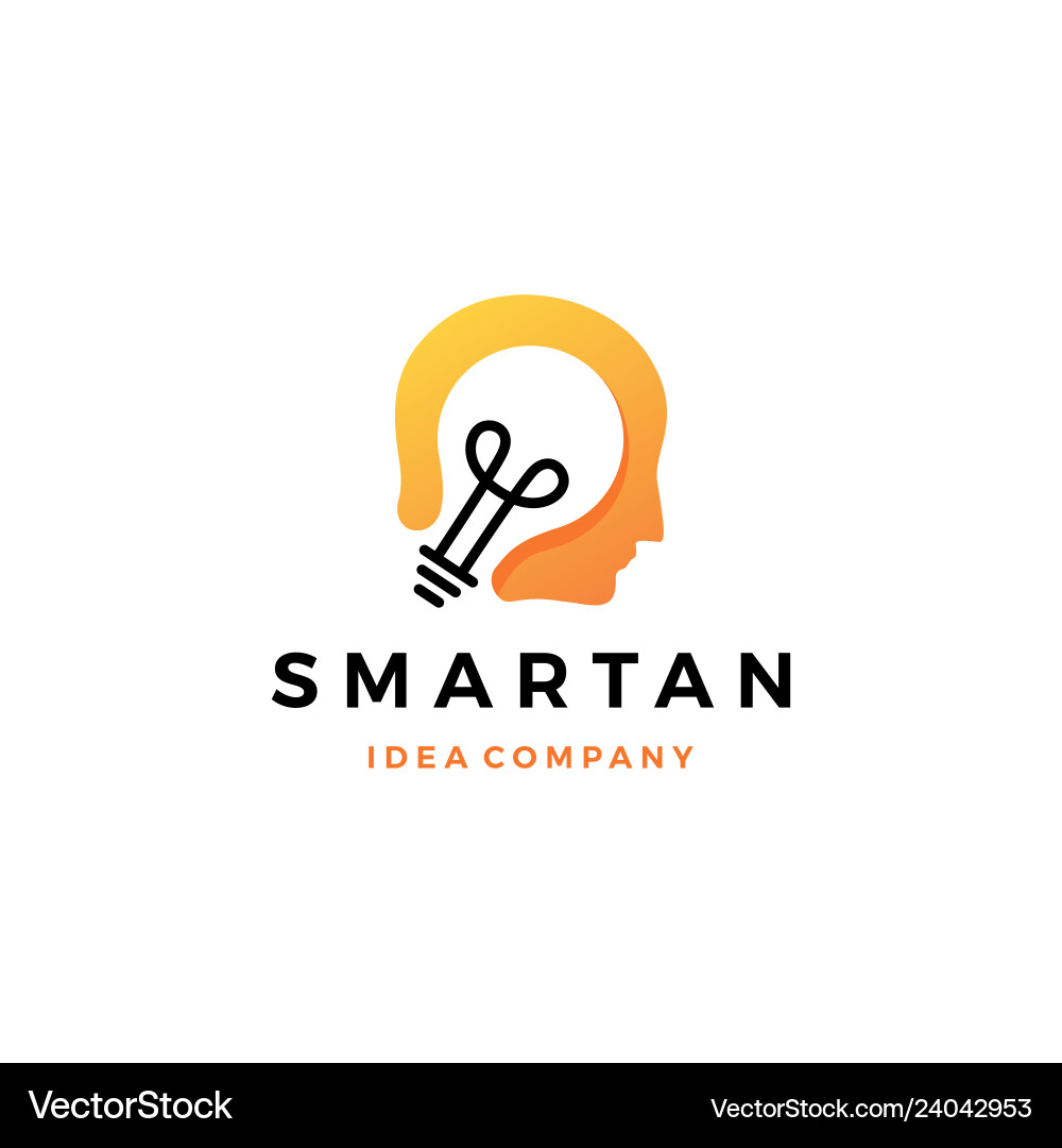 Smart human head think bulb idea logo icon Smart human head think bulb idea logo icon vector image