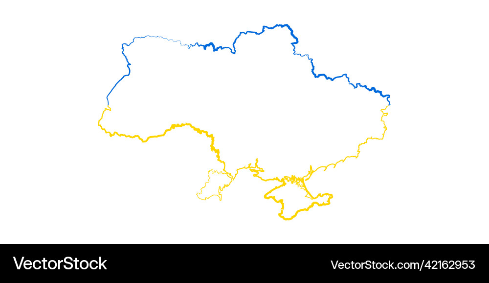 Ukraine map line icon Royalty Free Vector Image