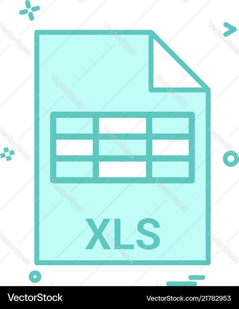 Xls file extension format icon design Vector Image