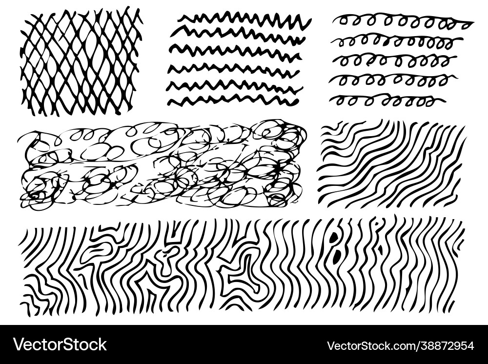 6 scribble hand draw sketch pattern swirl wave 6 scribble hand draw sketch pattern swirl wave Vector Image