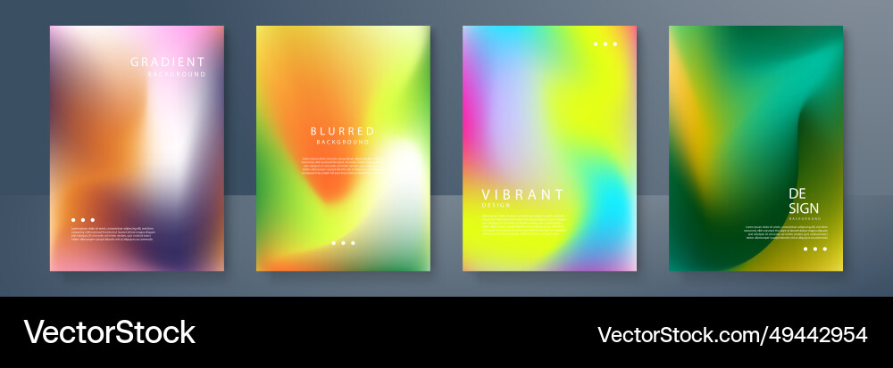 Blurred backgrounds set with modern abstract vector image
