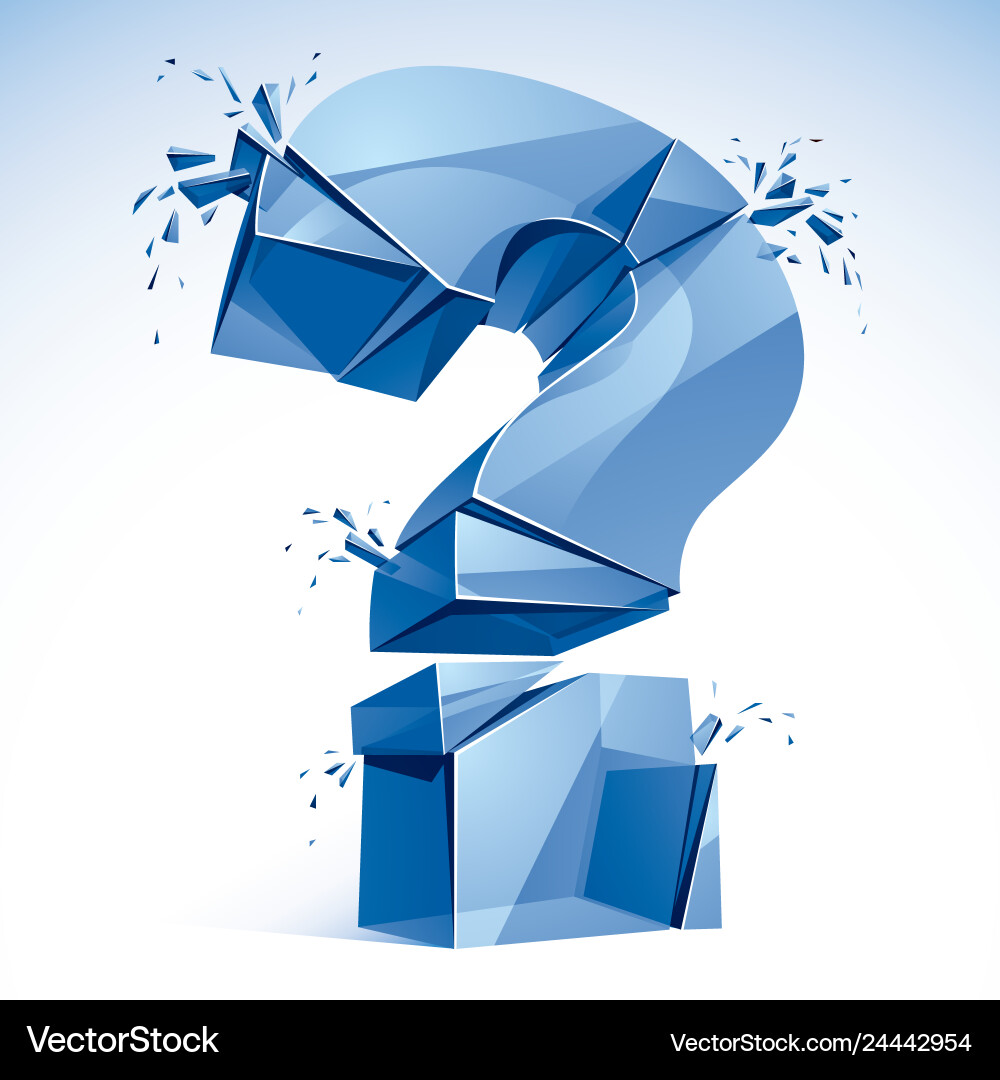 Broken question mark exploding query breaking Broken question mark exploding query breaking vector image