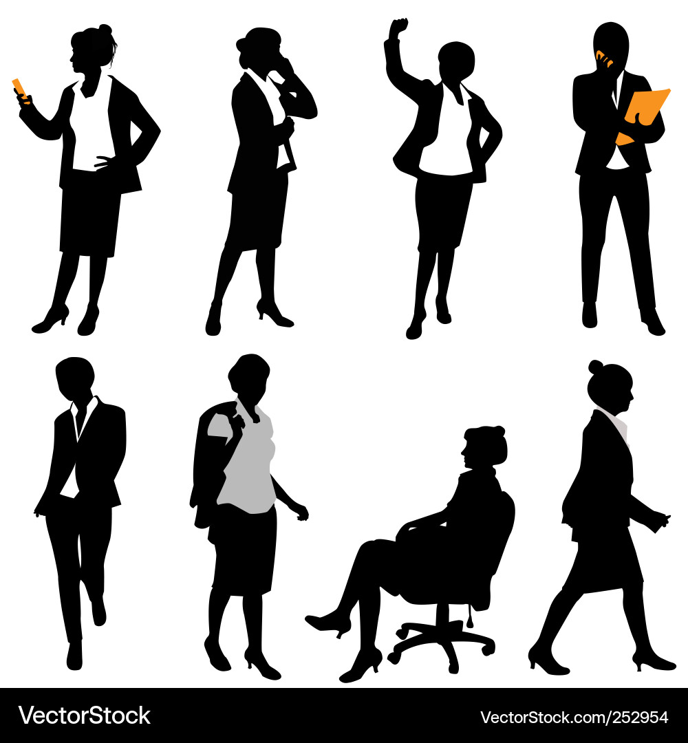 Businesswomen Silhouettes Vector Image