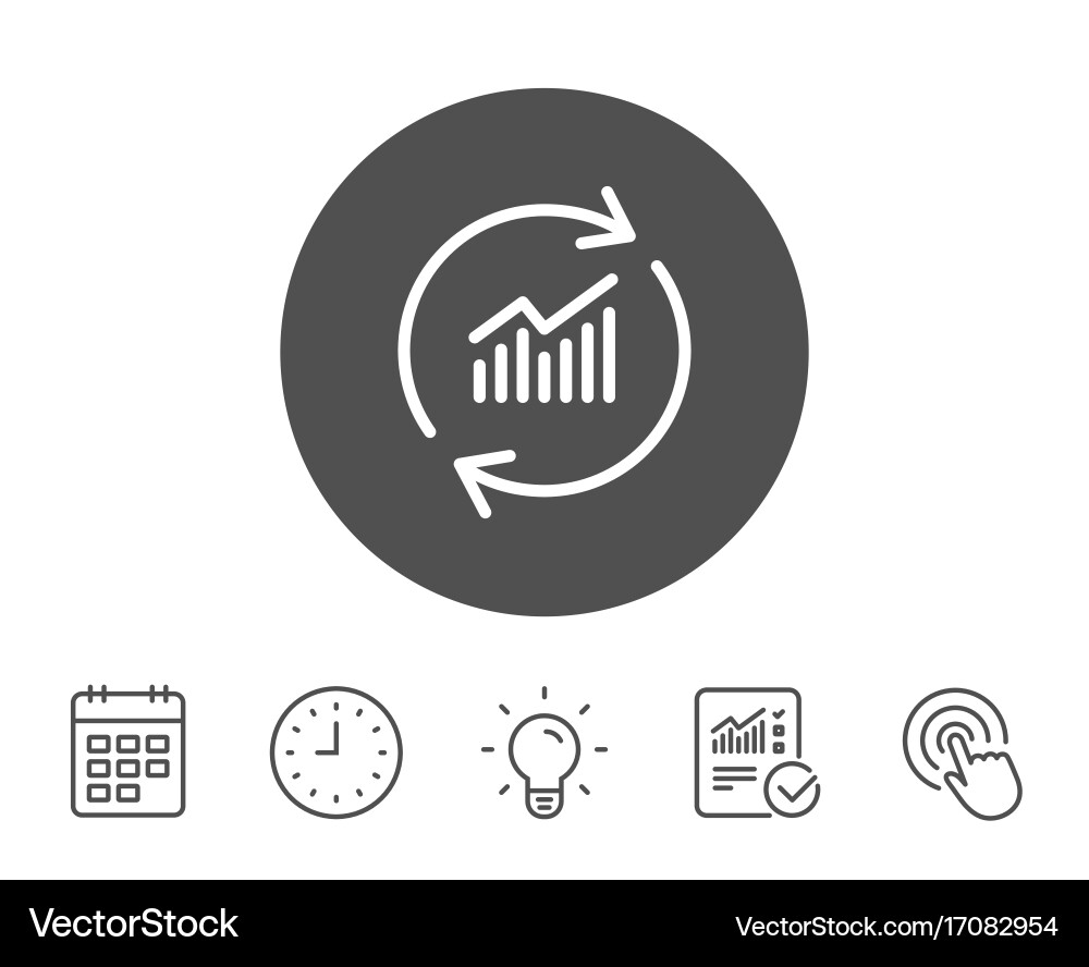 Chart Update Report Line Icon vector image