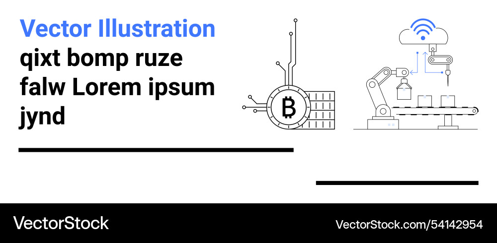 Cryptocurrency and robotics integration Cryptocurrency and robotics integration vector image