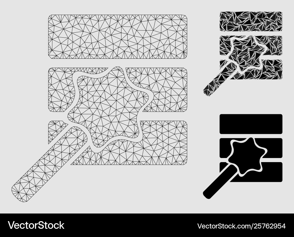 Database wizard mesh 2d model and triangle Database wizard mesh 2d model and triangle vector image