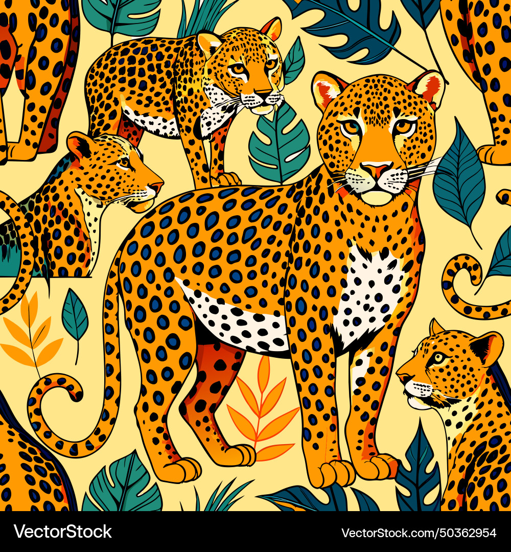 Leopard pattern design for fabric print paper vector image